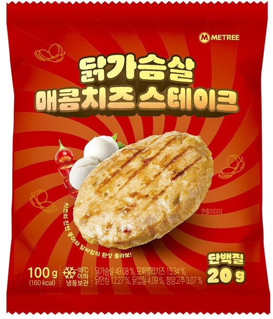 미트리 닭가슴살 스테이크 매콤치즈, 100g, 54개