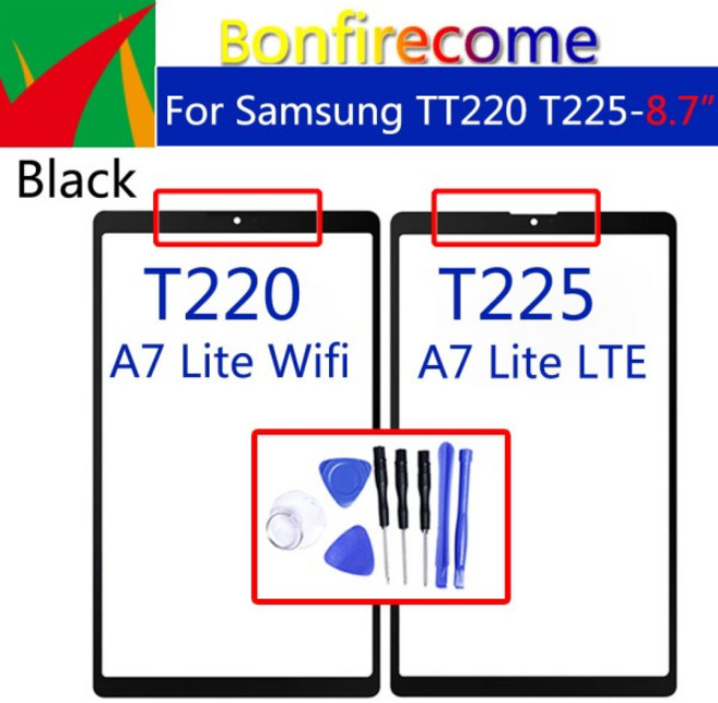 삼성 갤럭시 탭 A7 라이트 T220 T225 터치 스크린 디지타이저 패널 센서 교체 전면 외부 LCD 유리, 08 T225-Black-With tool