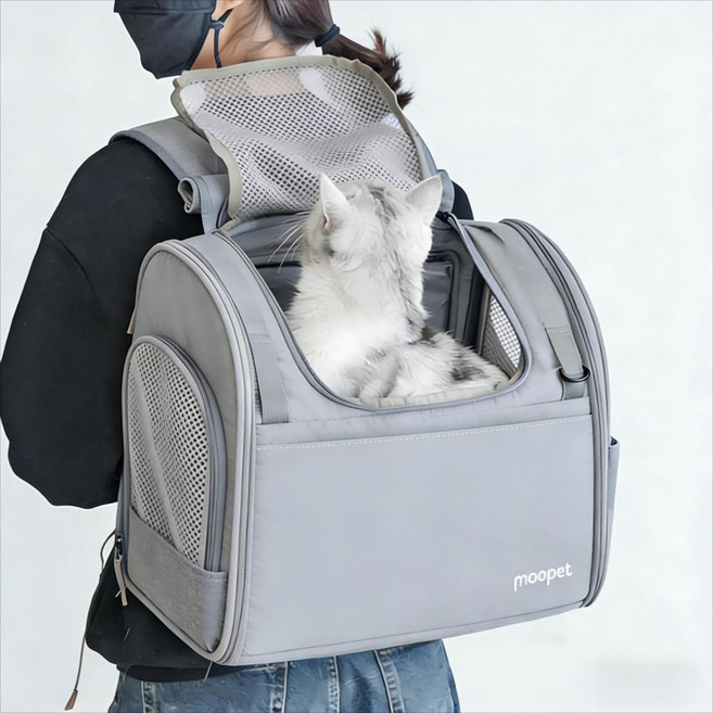 Surkat 3in1 다용도 강아지이동가방 대용량 반려동물 고양이 강아지가방 백팩, 1개, 그레이