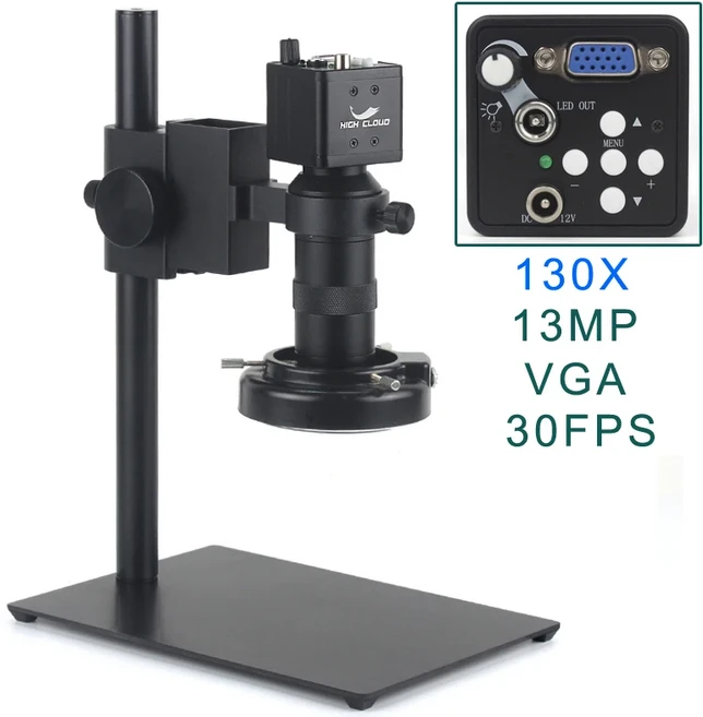 산업용 디지털 비디오 현미경 카메라 납땜 수리용 USB LED 링 라이트 130X 줌 C 마운트 렌즈 48MP 4K, 05 13MP VGA, 01 China Mainland