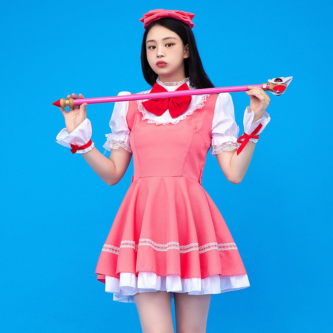 카드캡터체리 코스프레 사쿠라 원피스 세트 코스튬 의상 졸업사진 옷 할로윈 반티 체육대회