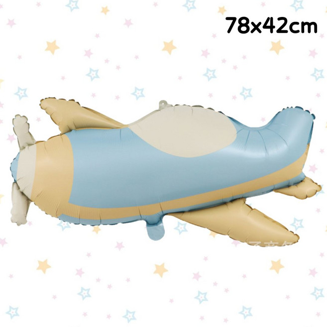 Party Fun 車車造型氣球 飛機造型氣球 78x42cm, 1個, 復古飛機78x42cm