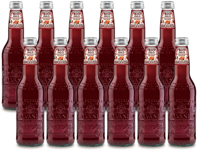 갈바니나 유기농 블러드오렌지 소다수, 12개, 355ml