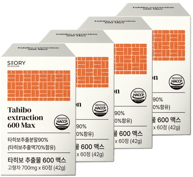 자연속의이야기 브라질 타히보 추출물 600 맥스 아마존, 60정, 4개