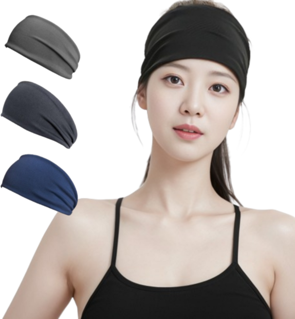 필코지 스포츠 헤어밴드 땀흘림방지 쿨 속건 3개, 혼합3개, 1개