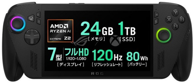 아수스 ROG Xbox Ally X RC73XA 7인치 Ryzen AI Z2 Extreme 메모리 24GB SSD 1TB 120, 1개, 상세설명 참조, 상세설명 참조