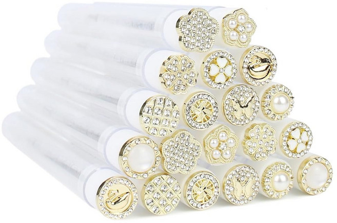 20세트 마스카라 완드 튜브 세트 다이아몬드 브러시 속눈썹 스풀 메이크업 도구 어플리케이터 브러시(다이아몬드-MlX), 20pcs Golden Metal MIX