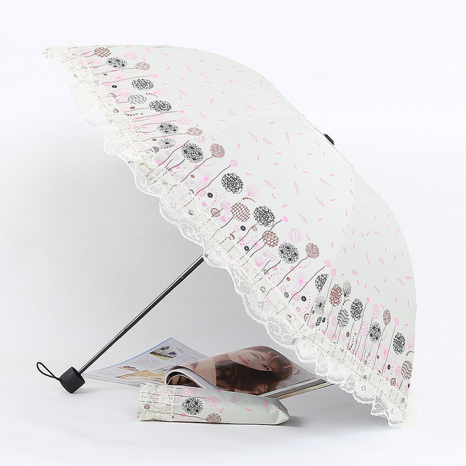레이스 양산 자외선 차단 여성용 대형 자수