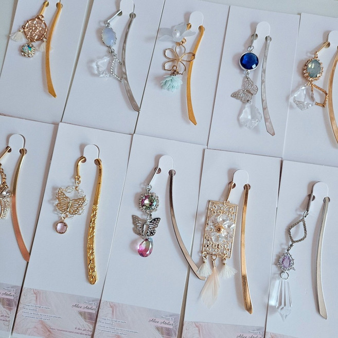 랜덤박스 책갈피 영롱한 로판 감성 핸드메이드 북마크 선물, 1개, 실버 책갈피