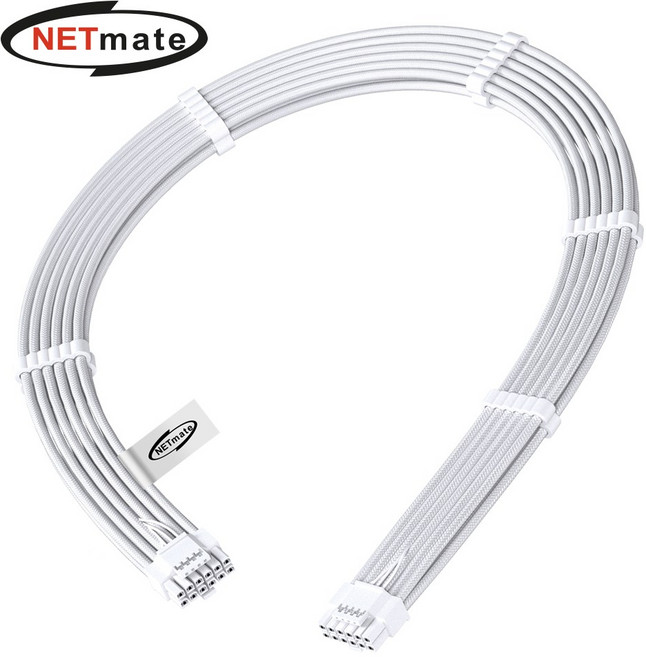 커스텀 PC 튜닝 PCI-E 5.0 12VHPWR 슬리빙 케이블 0.6m 올화이트 NM-DPR1925, 1개
