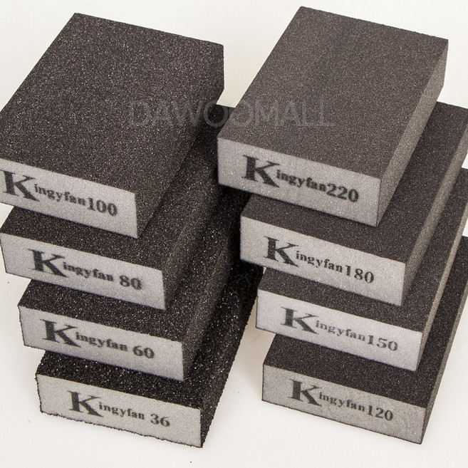 다우몰 양면 사포 블럭 샌딩 사각 페파 목공 스텐 건식 습식 연마 각사포, 1개