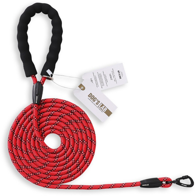 독스랩 1.5m 2m 3m 5m 스트롱 로프 소형견 중형견 대형견 줄 강아지 리드줄 산책줄, 레드, 1개