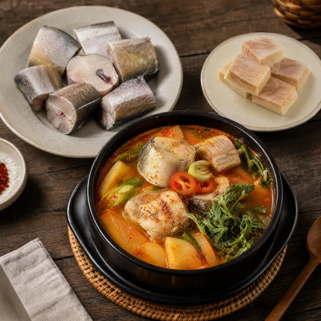 [다정한수산물] 냉동 간편키트 다정한 동태찌개 세트, 1개, 명태곤이(큐브)500g+명태알(큐브)500g 2세트