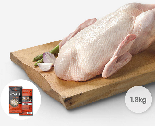하림 주원산오리 통오리 1.8kg (2~3인용 티백포함) 초복 중복 말복 어버이날 오리백숙, 1개