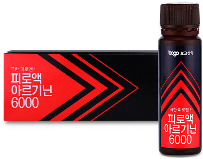 보고 피로액 아르기닌6000 고함량 L-아르기닌 타우린 밀크씨슬 에너지 드링크 활력 피로회복, 20개, 20ml