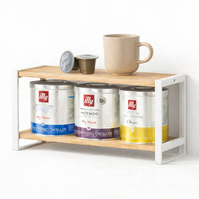 네이처 멀티렉 미니선반 책상 주방 다용도 2단 정리 선반 2size (중 대), 1개, 화이트(대)