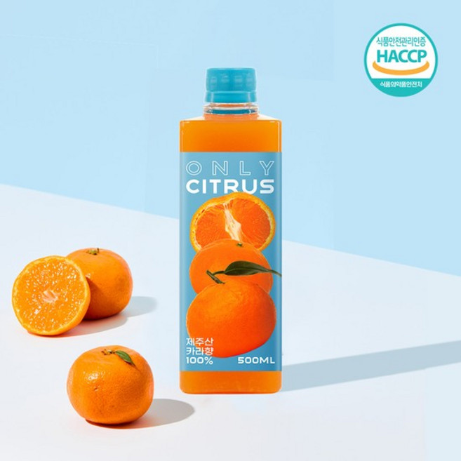 [인기] 17brix 제주귤 카라향 100% 통착즙 감귤주스 500mL 물 넣지 않은 무설탕 착즙주스 귤메달, 1개