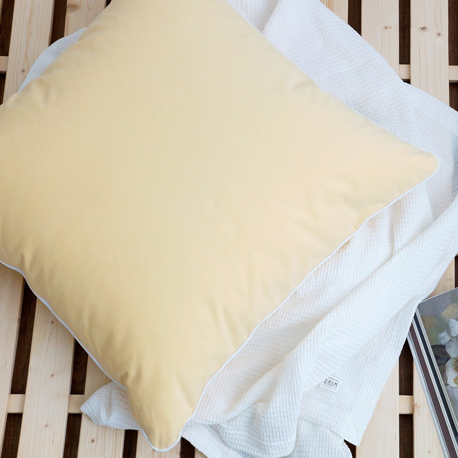 라움스튜디오 브러쉬드코튼 대형 등받이 쿠션 커버 (65 x 65), 크림옐로우