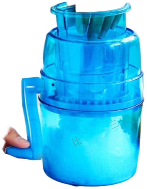 手搖式迷你刨冰機, single color, 1個, 壓冰蓋+冰塊桶+不鏽鋼刀片+手柄+冰沙桶
