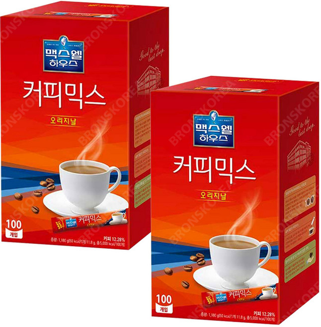 동서 맥스웰 오리지날 커피믹스, 11.8g, 2개, 100개입