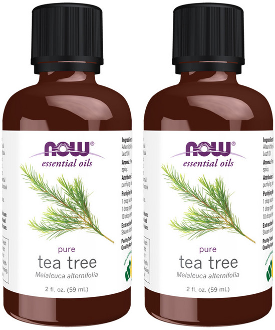 Now Foods Essential Pure Tea Tree Oil 나우푸드 에센셜 퓨어 티 트리 오일 아로마 테라피 2oz (59ml) 2팩, 2개, 59ml