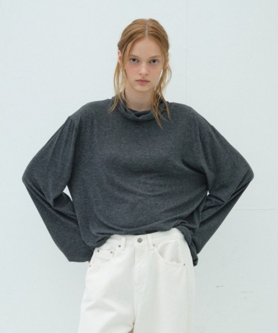 [국내정품] 오버듀플레어 LOOSE FIT WOOL TENCEL TURTLENECK T-SHIRT_CHAR콜 103525