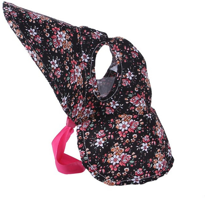 파스텔펫 반려동물 플라워 농사모자, 블랙플라워, 1개