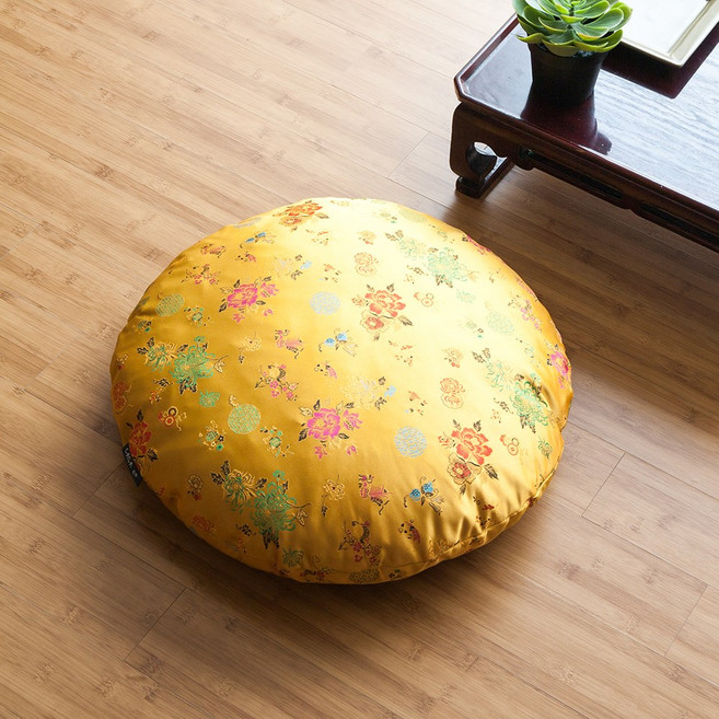 까사에 원형방석 양단 황금 소파 식탁의자 등쿠션 목화솜