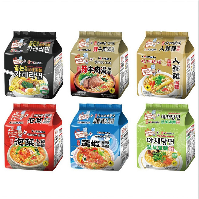 KORMOSA 韓國泡麵系列, 1個, 袋裝【4入】,人蔘雞湯麵