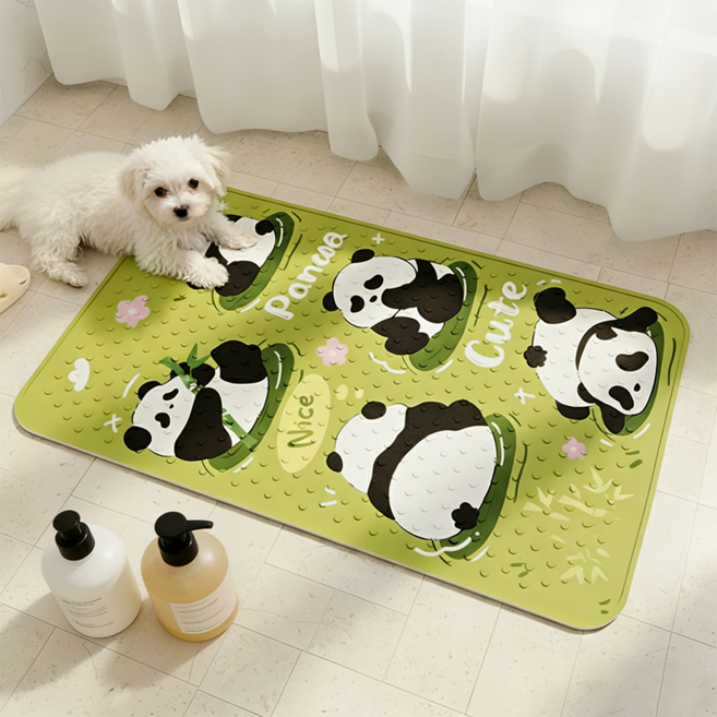 사시한사 논슬립 강아지매트 강아지 미끄럼방지매트 욕실용 반려동물 매트 고양이 겸용, 1개, 그린