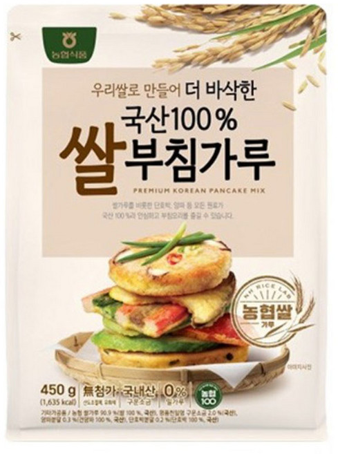농협 국산100% 쌀부침가루, 450g, 4개