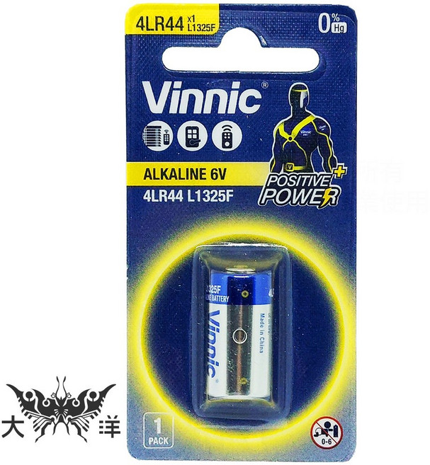 Vinnic 4LR44 L1325F 鹼性電池, 1個