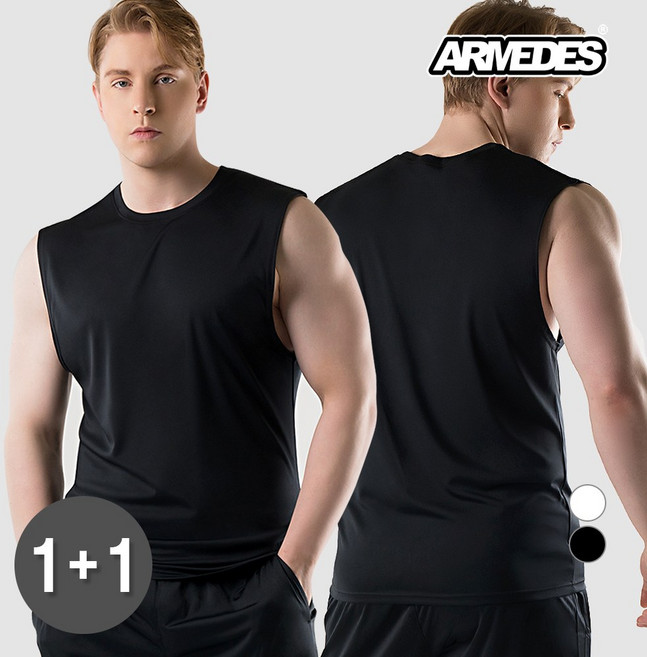 [1+1] 아르메데스 기능성 오버핏 민소매 나시 남성 짐웨어 AR-124