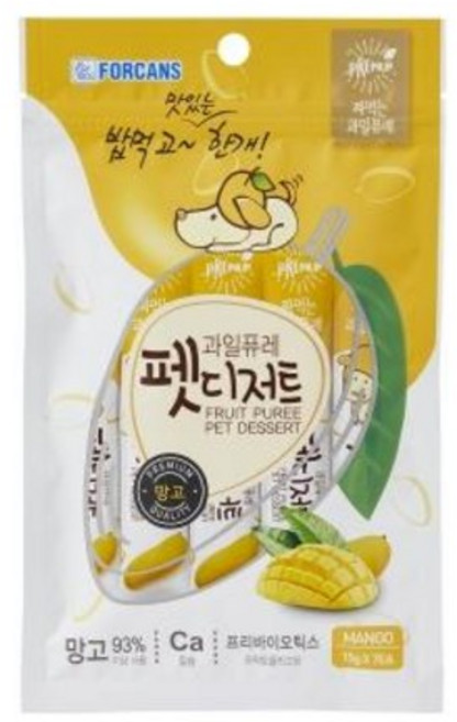 포켄스 과일퓨레 펫디저트 망고+사과+딸기+블루베리 420g 1개