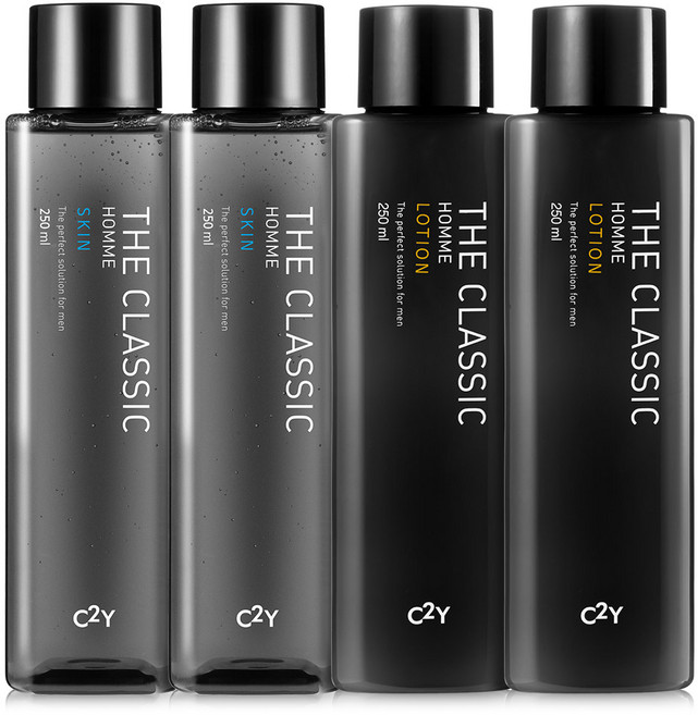 C2Y 남성화장품 더 클래식 스킨+로션 / 미백 주름개선 대용량, 1세트, 스킨2개+로션2개