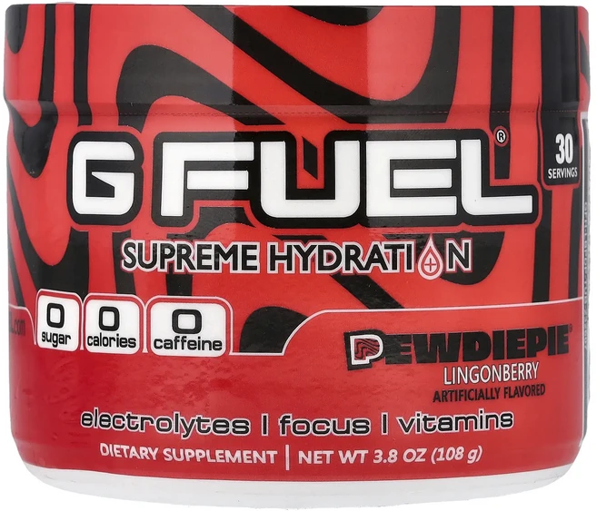 효과가 좋은 G FUEL 슈프림 하이드레이션 PewDiePie® 링곤베리 108g(3.8oz) 최저가격, GFUEL슈프림하이드레이션PewDiePie링곤베리108, 108g, 1개 - 쿠팡