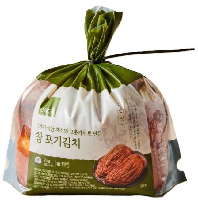 [풀무원] 7가지 국산 채소와 고춧가루로 만든 참 포기김치, 2kg, 1개