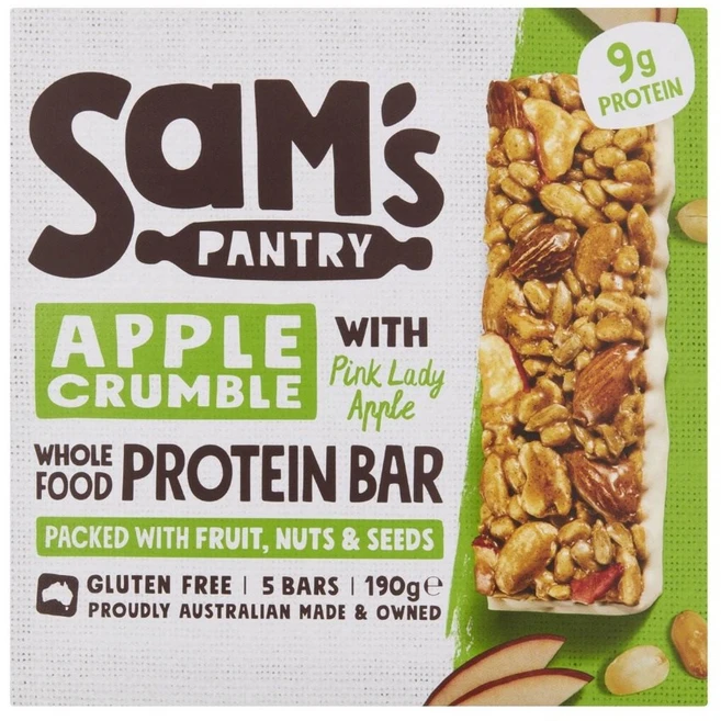 Sam's Pantry 샘스 팬트리 애플 크럼블 프로틴바 5개입 Apple Crumble Protein Bar, 190g, 1개 - 쿠팡