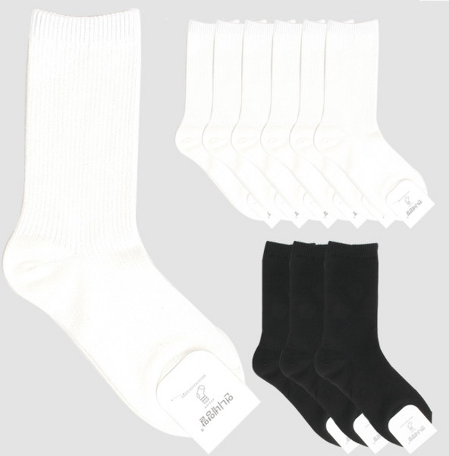 언니네양말 학생양말 무지양말 긴목양말 골지 학생긴목 교복 롱삭스 10켤레