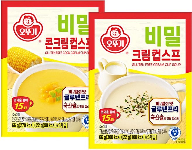 오뚜기 컵스프 (크림 콘크림), 1세트, 132g