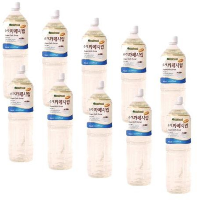 청정원 그린스위트 슈가 카페시럽, 1.5L, 10개