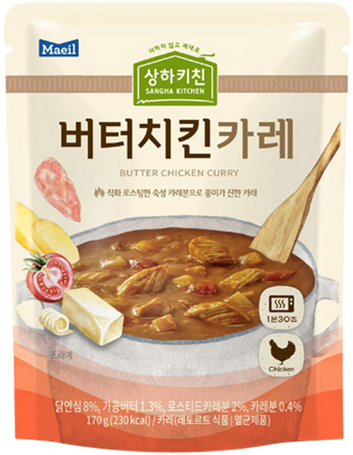 매일유업 상하키친 버터치킨카레, 170g, 3개
