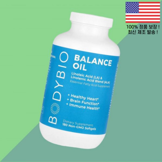 바디바이오 밸런스 오일 리놀레산 LA 리놀렌산 믹스물 ALA 180 소프트젤 캡슐 BodyBio Balance Oil Linoleic Acid Linolenic Blend So, 1