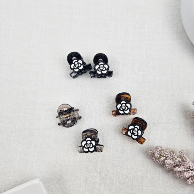 무이토린다 [2개 세트] 카멜리아 플라워 미니 포인트 헤어집게핀