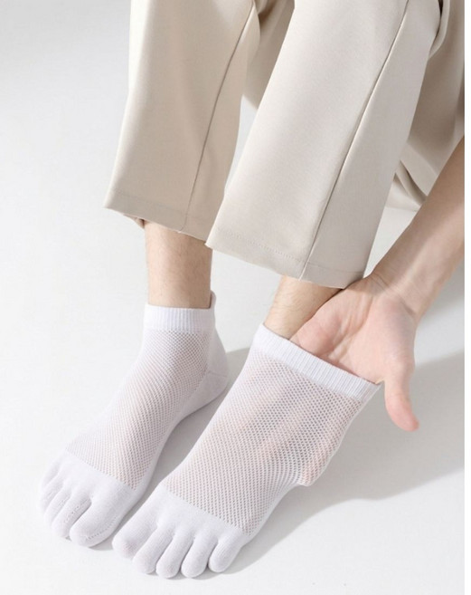 남성 발가락 양말 5켤레 세트 순면 메쉬 숑숑마녀