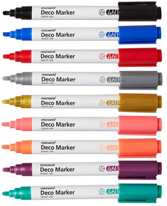 모나미 데코 마카 460 2.0mm 36색 낱개 컬러링 장식 마카펜 데코, 메탈핑크
