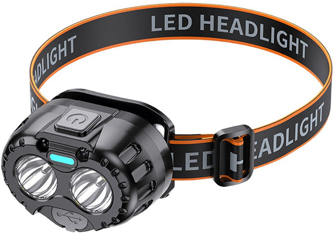 엘마운틴 초경량 C타입 충전식 LED헤드랜턴 텔루스 모션센서 밤길 산책 낚시 등산, 1개, 블랙
