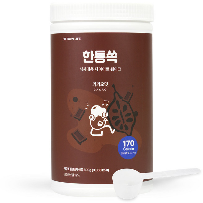 한통쏙 식사대용 다이어트 단백질 쉐이크 10가지맛 800g, 카카오맛, 1개