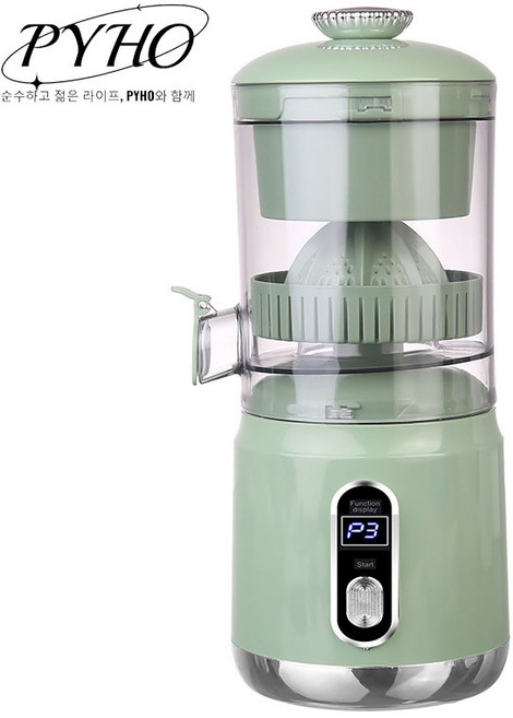 PYHO 휴대용 미니 무선 전동 착즙기 즙찌꺼기 분리 원액기 USB 충전 다기능 과일주스 제조기, 녹색, YZJ-003