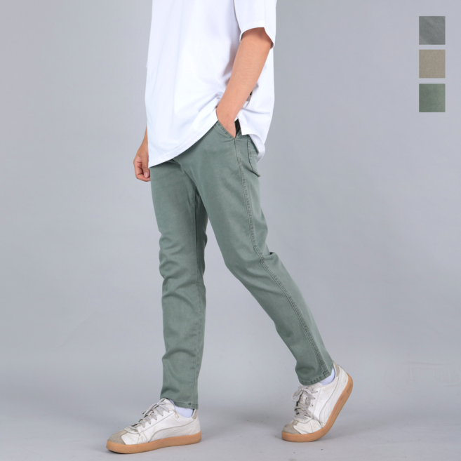 남자 테이퍼드핏 치노팬츠 히든밴딩 초경량 여름 스판 면바지